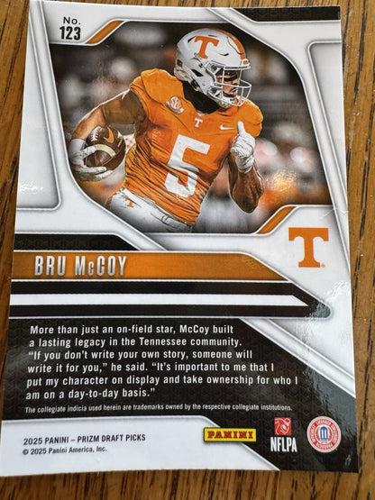2025 Panini Prizm Draft Picks - Bru McCoy #123 Silver Prizm (RC)
