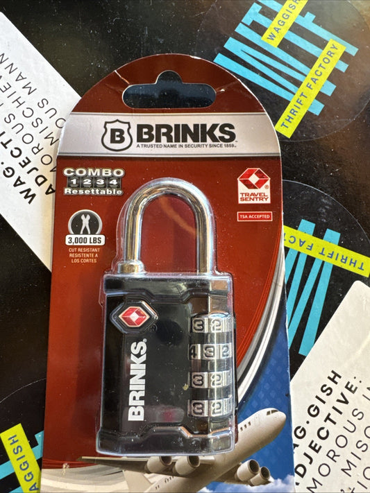 Brinks 40Mm Heavy Duty Zinc Die-Cast Resettable TSA Luggage Padlock