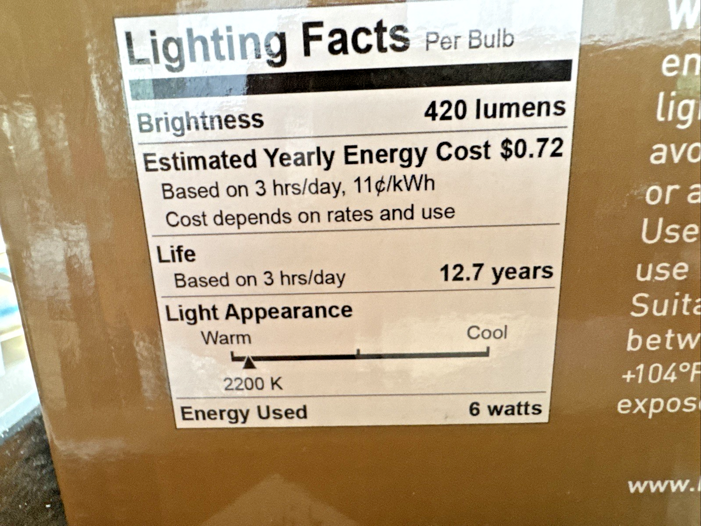 HUDSON LIGHTING 6 Pack Vintage LED Edison Bulbs, Dimmable Amber Warm Light 6WATT