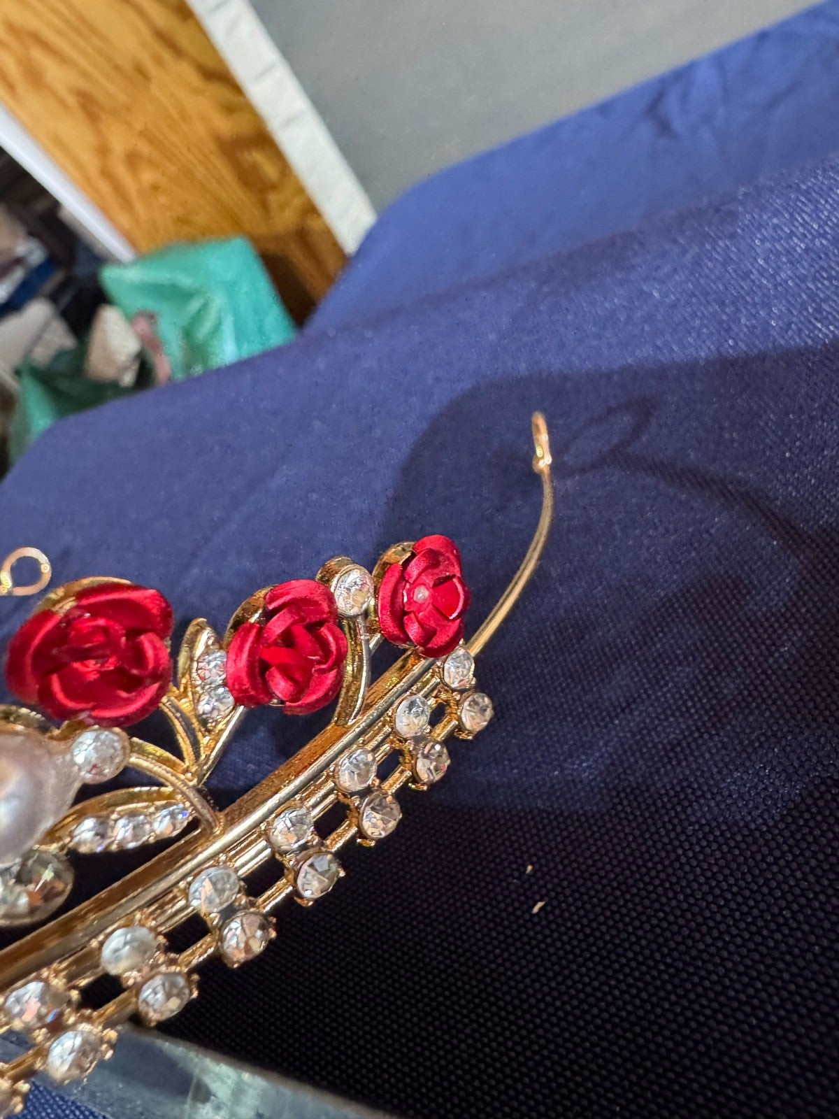 3PC Heart Headband Tiaras and Crowns for Women Red Crowns Bridal Headband