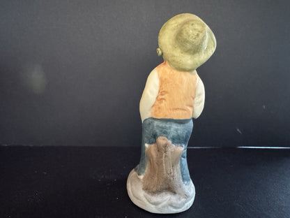 Hobo Vagabond Ceramic Figurine Statue Sculpture 3" Holding a Carrot