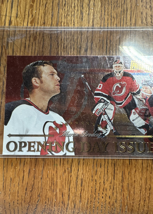 1997-98 Donruss Priority - Postcards Martin Brodeur #7 Opening Day Issue /1000