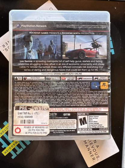 Grand Theft Auto V PS3 GTA 5 (Sony PlayStation 3, 2013)