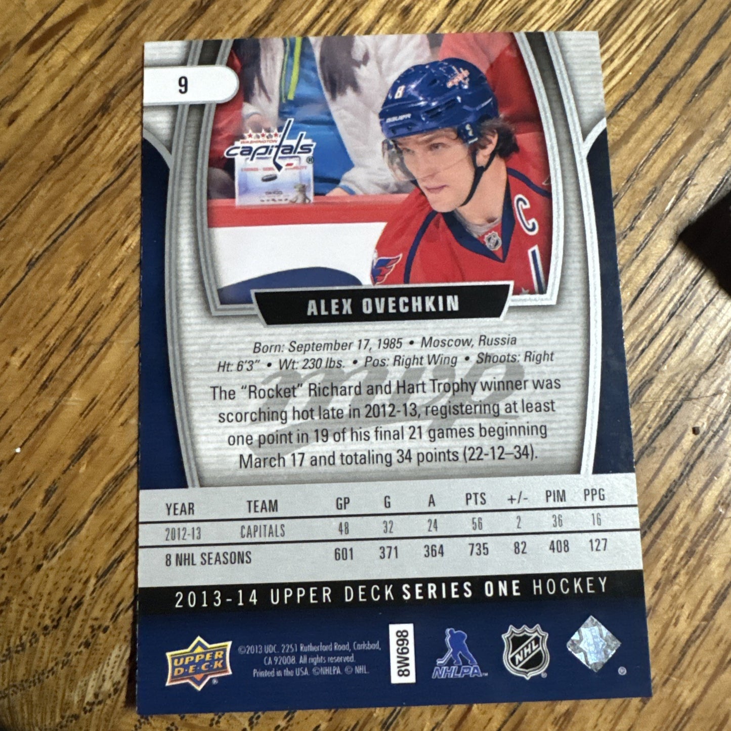 2013-14 Upper Deck - Mvp Alex Ovechkin #9