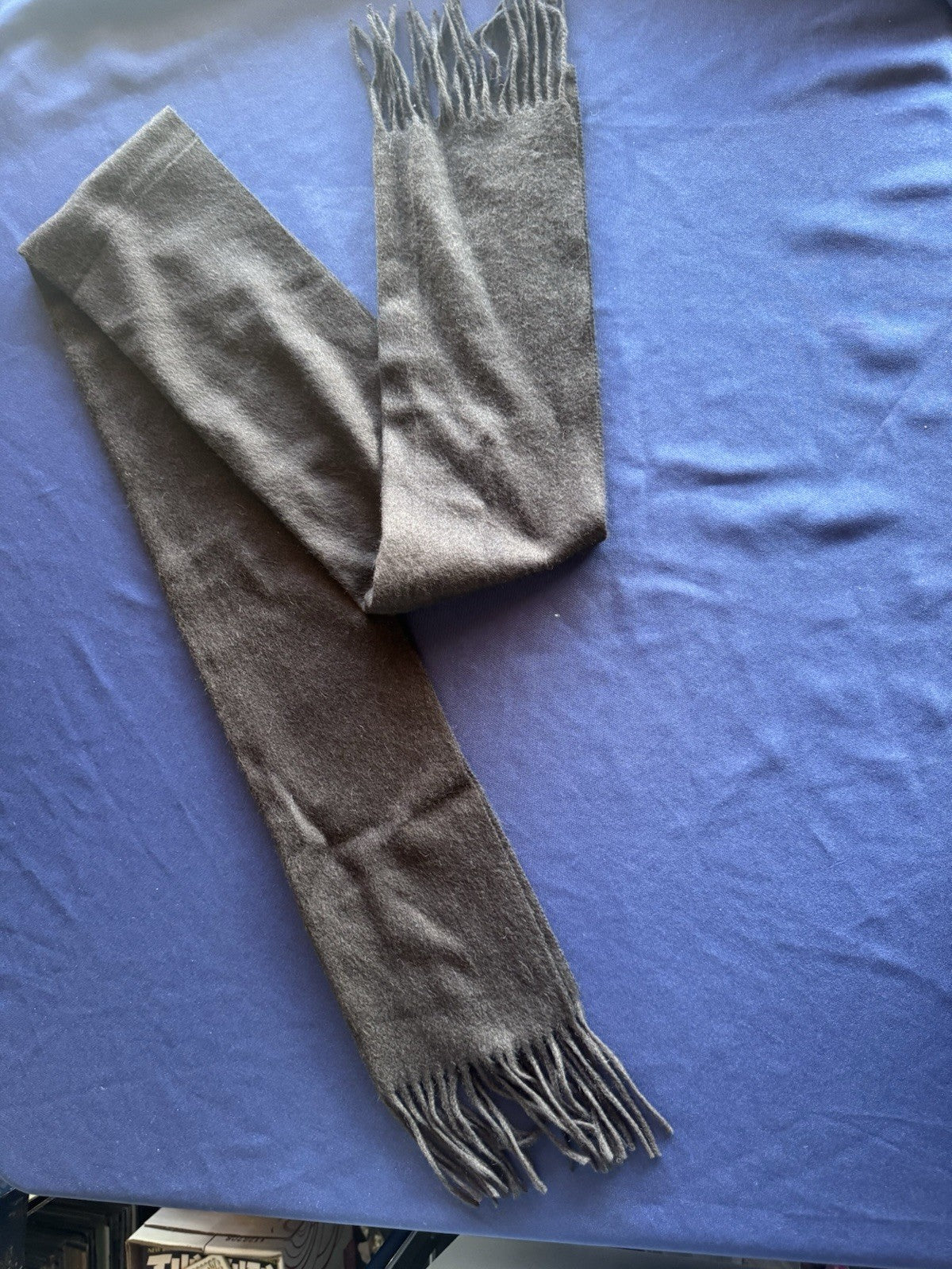 Club Room Mens 100% Cashmere Fringe Scarf Solid BROWN Classic Luxury Lightweight