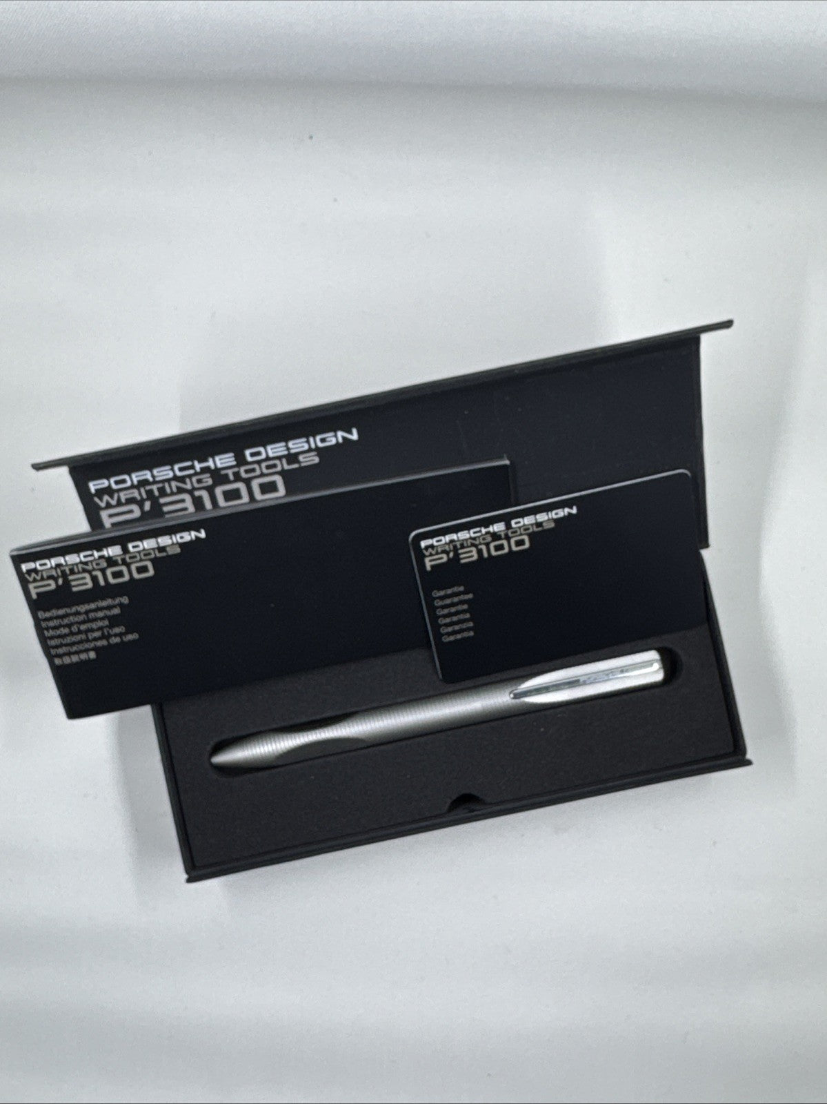 PORSCHE DESIGN x Faber-Castell P`3120 Silver Twisted Ballpoint Pen wz/Box&Manual