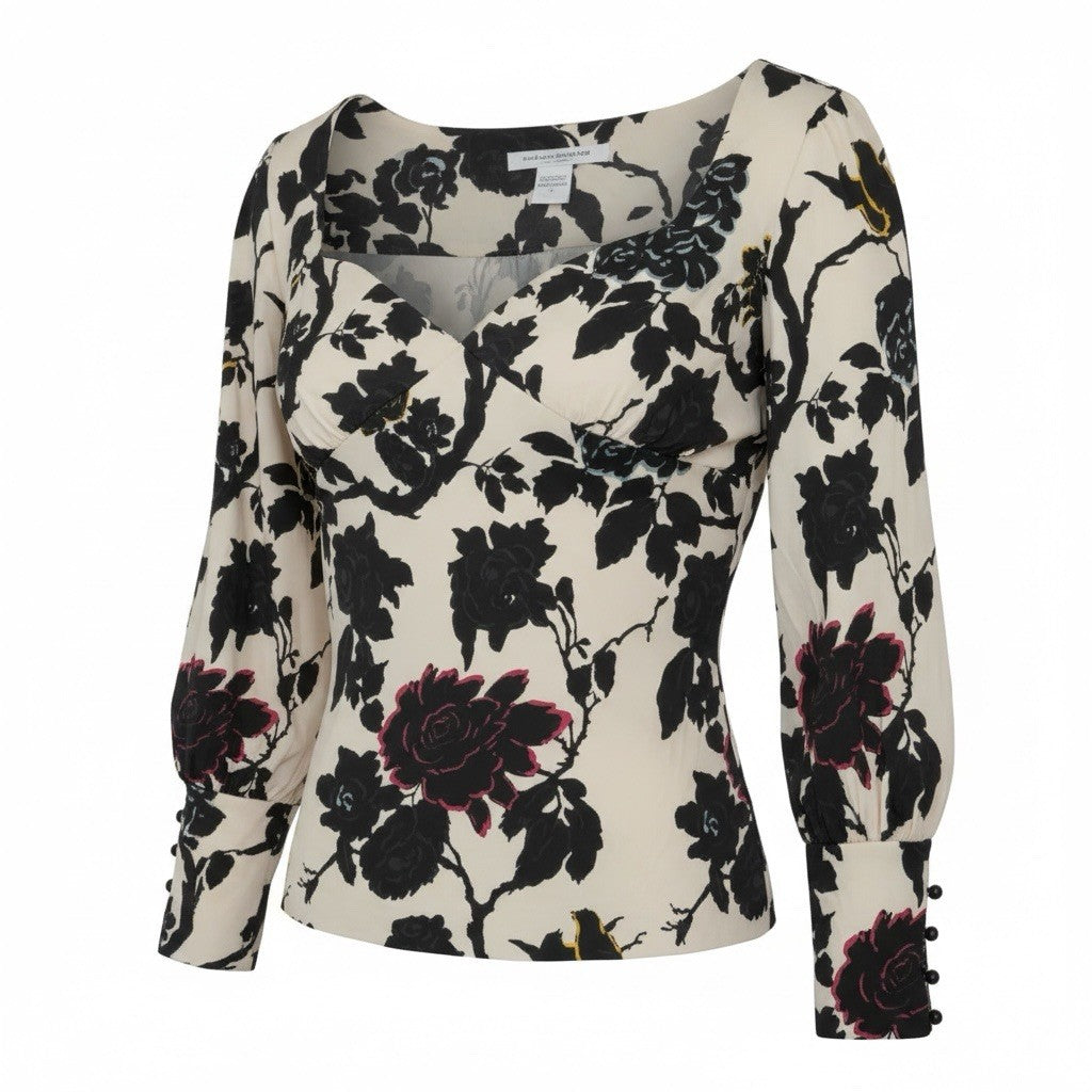 Diane Von Furstenberg floral fitted shirt Size Small