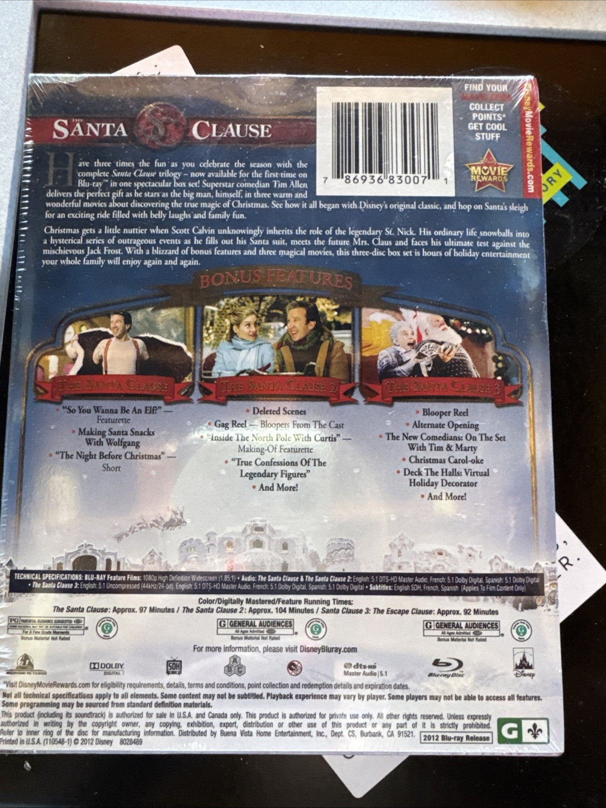 THE SANTA CLAUS: COMPLETE 3-MOVIE COLLECTION (BLU-RAY 3-DISC SET) -  NEW SEALED