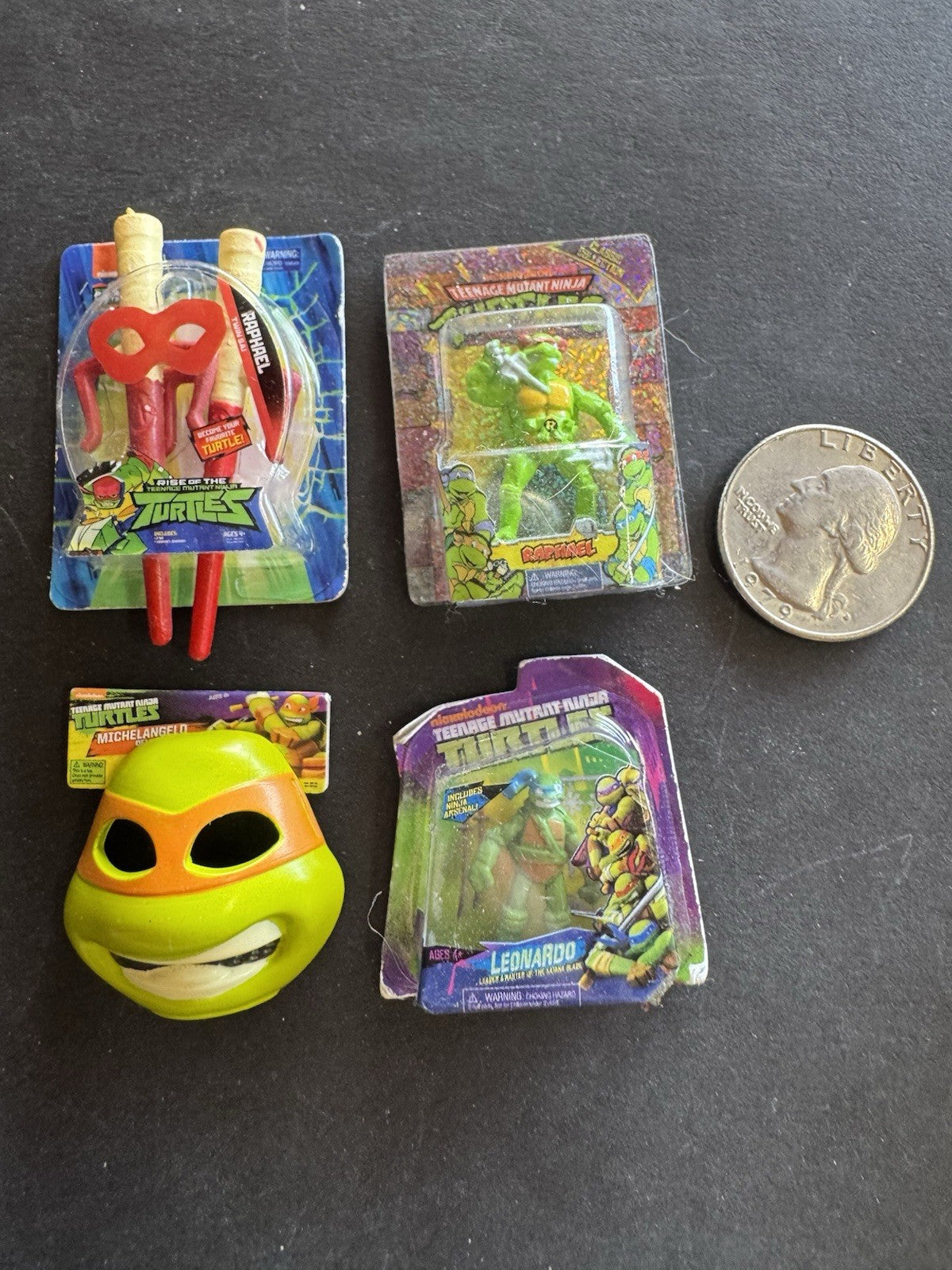 LOT OF 4 Zuru MINI BRANDS Toys NINJA TURTLES RAFAEL Metallic RARE!!!