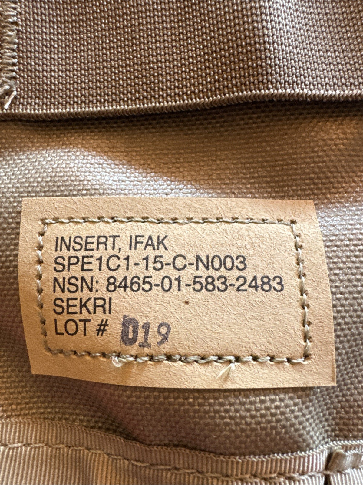 US Army IFAK Individual First Aid Kit Insert