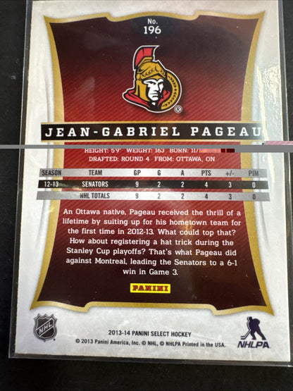 2013-14 Panini Select - Rookie Jean-Gabriel Pageau #196 (RC)