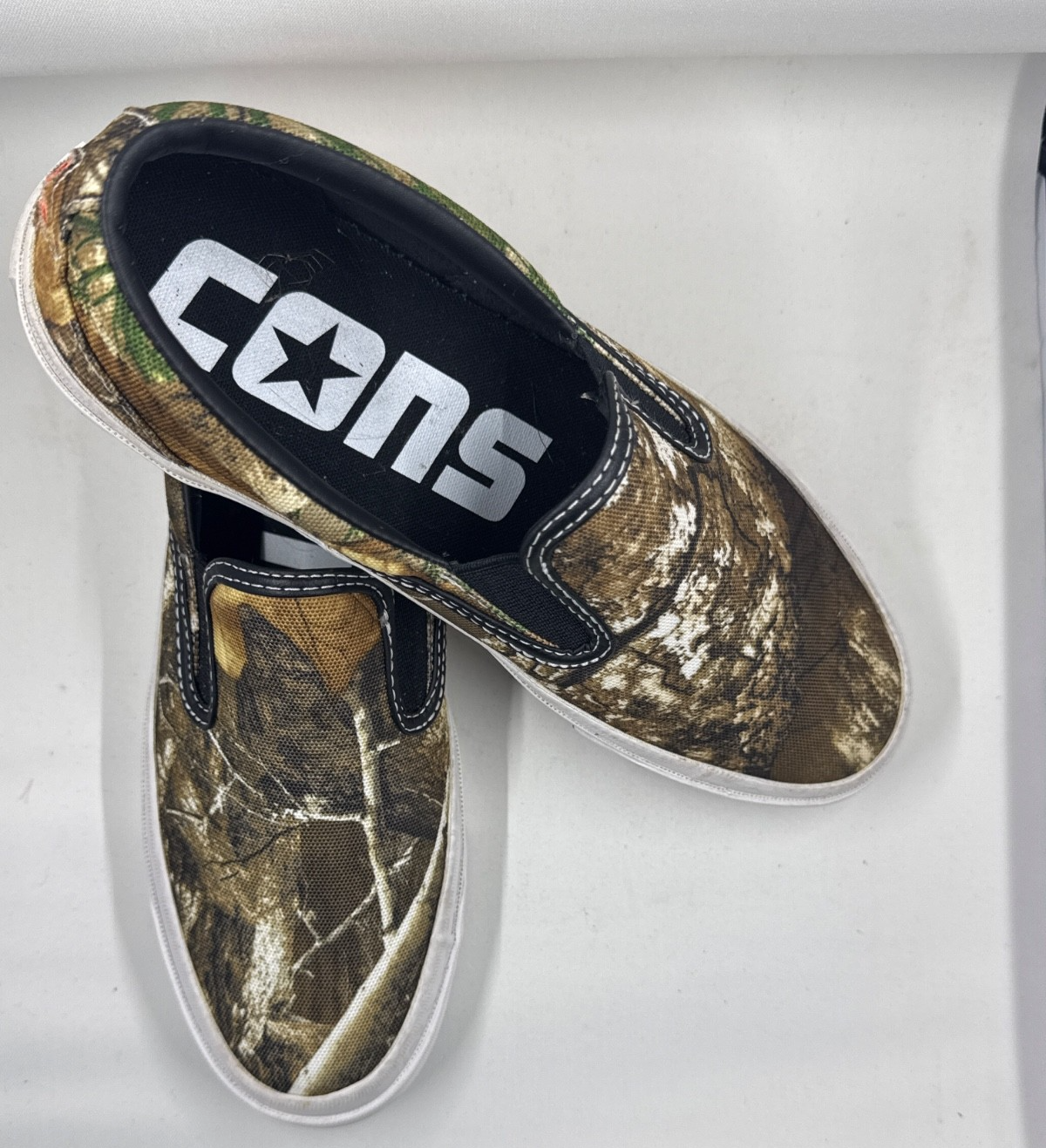 Converse RealTree Camo One Star CC Pro Slip On Shoes Cons Low Brown M7/W8.5 NWOB