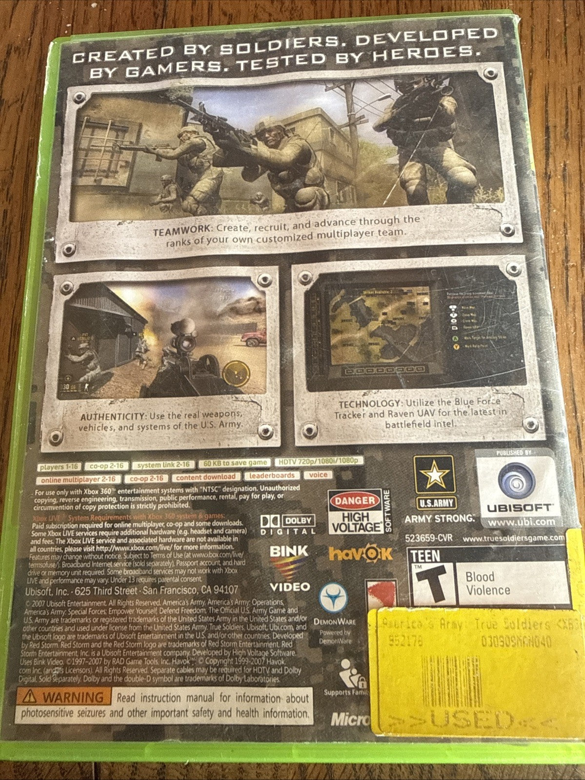 America's Army: True Soldiers (Microsoft Xbox 360, 2007) CIB Complete w/ Manual