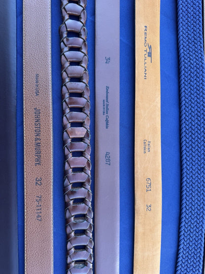 Men Designer Lot of 7 Mens Belts Remo Tulliani,Cole Hahn, Hugo Boss, Torino etc.