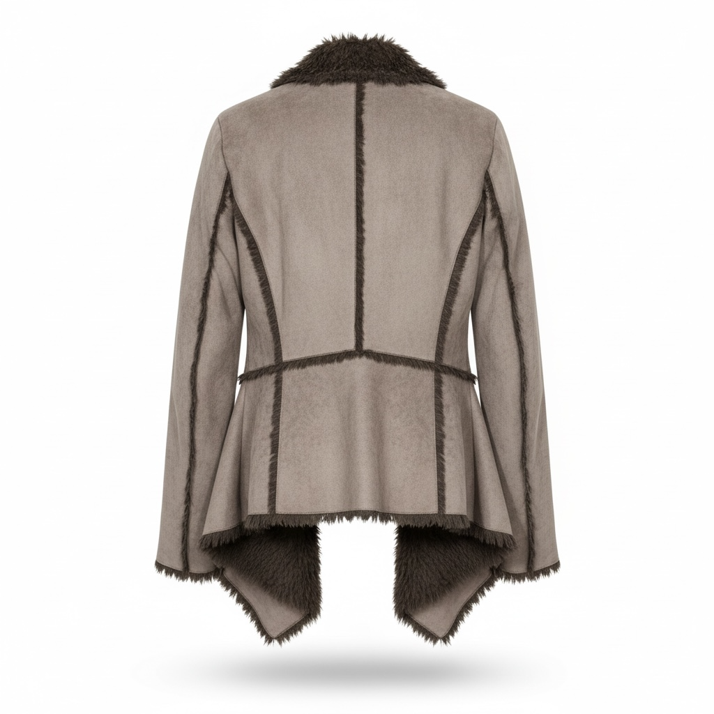 Fever Outerwear Faux Fur/Suede Patchwork Flowy Cardigan Coat Size Medium