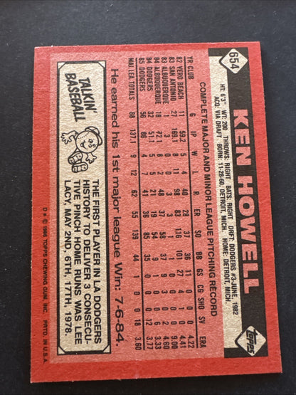 1986 Topps - Ken Howell #654