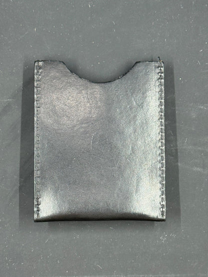 Brighton Salina Thick Stiff Black Leather Money Clip Pocket Wallet Silverplated
