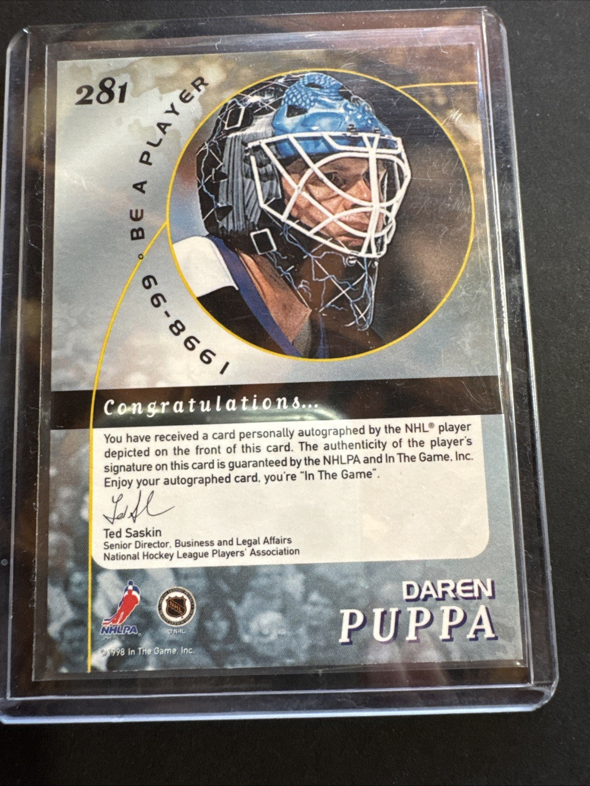 1998-99 In the Game Be A Player - Daren Puppa #281 Silver Autographs (AU)