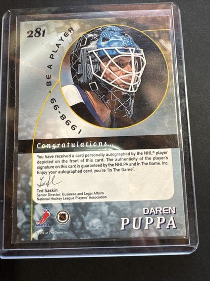 1998-99 In the Game Be A Player - Daren Puppa #281 Silver Autographs (AU)