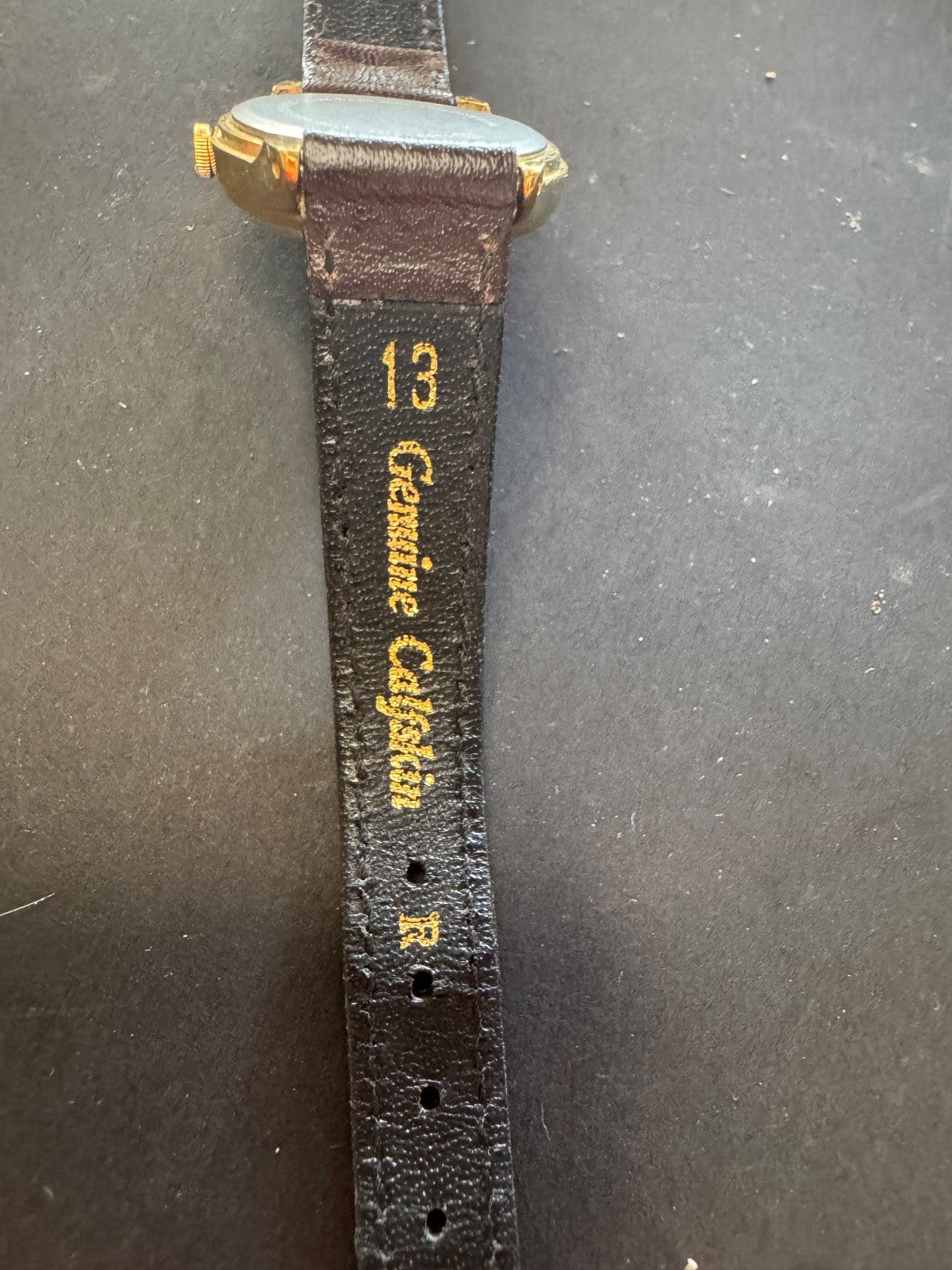 Rare Vintage Lorus Mickey Mouse Watch Gold w/ Brown Leather Strap, Needs Battery