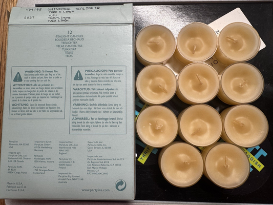 Partylite YUZU & LIME Box OF 11 Universal Tea Light Candles V04185