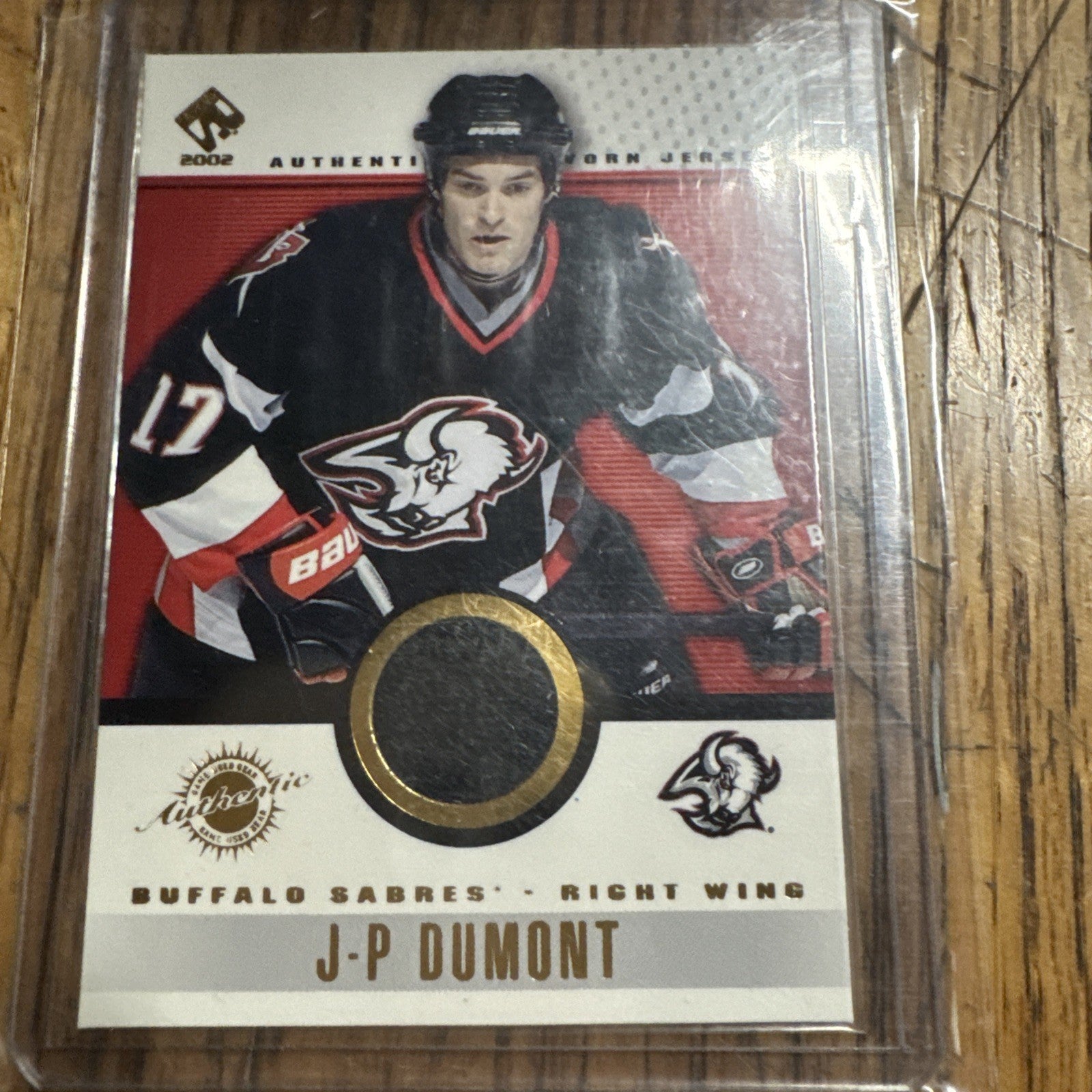 2001-02 Pacific Private Stock - Game-Used Gear J.P. Dumont #10 Patch (MEM)