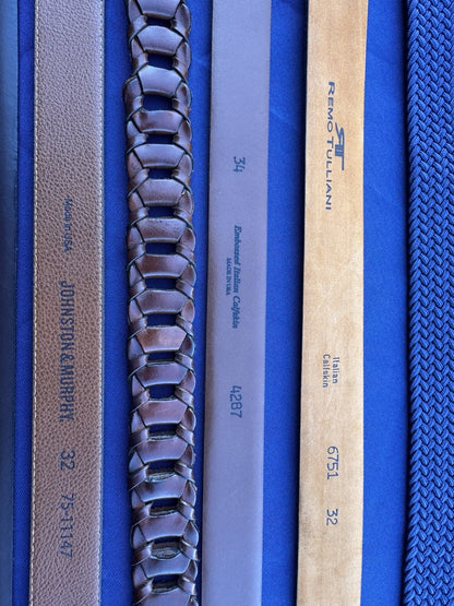 Men Designer Lot of 7 Mens Belts Remo Tulliani,Cole Hahn, Hugo Boss, Torino etc.