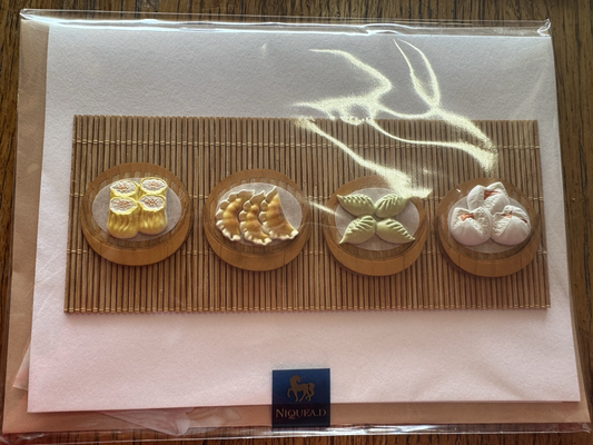 Papyrus NIQUEA.D 3D YUM YUM DIM SUM Birthday Greeting Card RARE
