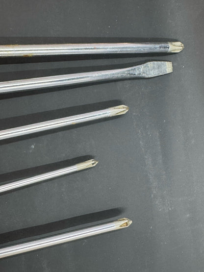 Vintage 5 Lot Snap On Phillips Flat Head Screwdriver Set SSDP6 SSD6 STDP 42 & 31