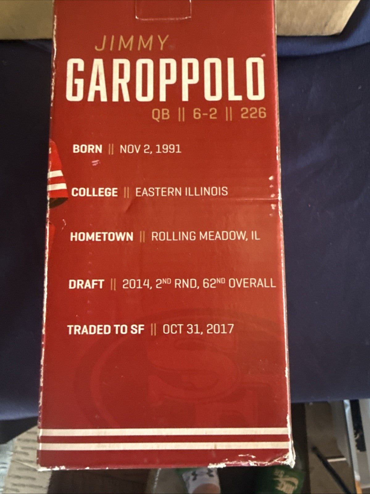San Francisco 49ers Jimmy Garoppolo Bobblehead 2018  New in Box, Game Day