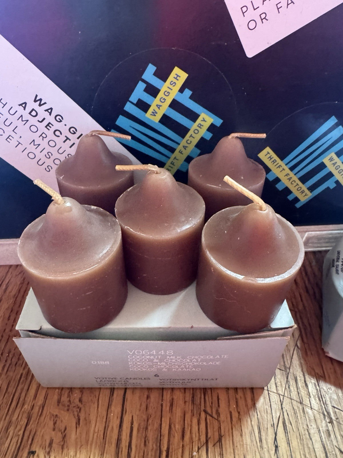 PartyLite Coconut Milk Chocolate Votive Candles Box of 5. V06448 NEW Retired