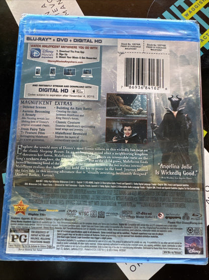 Maleficent (Blu-ray, 2014) Brand New Sealed Angelina Jolie 🔥