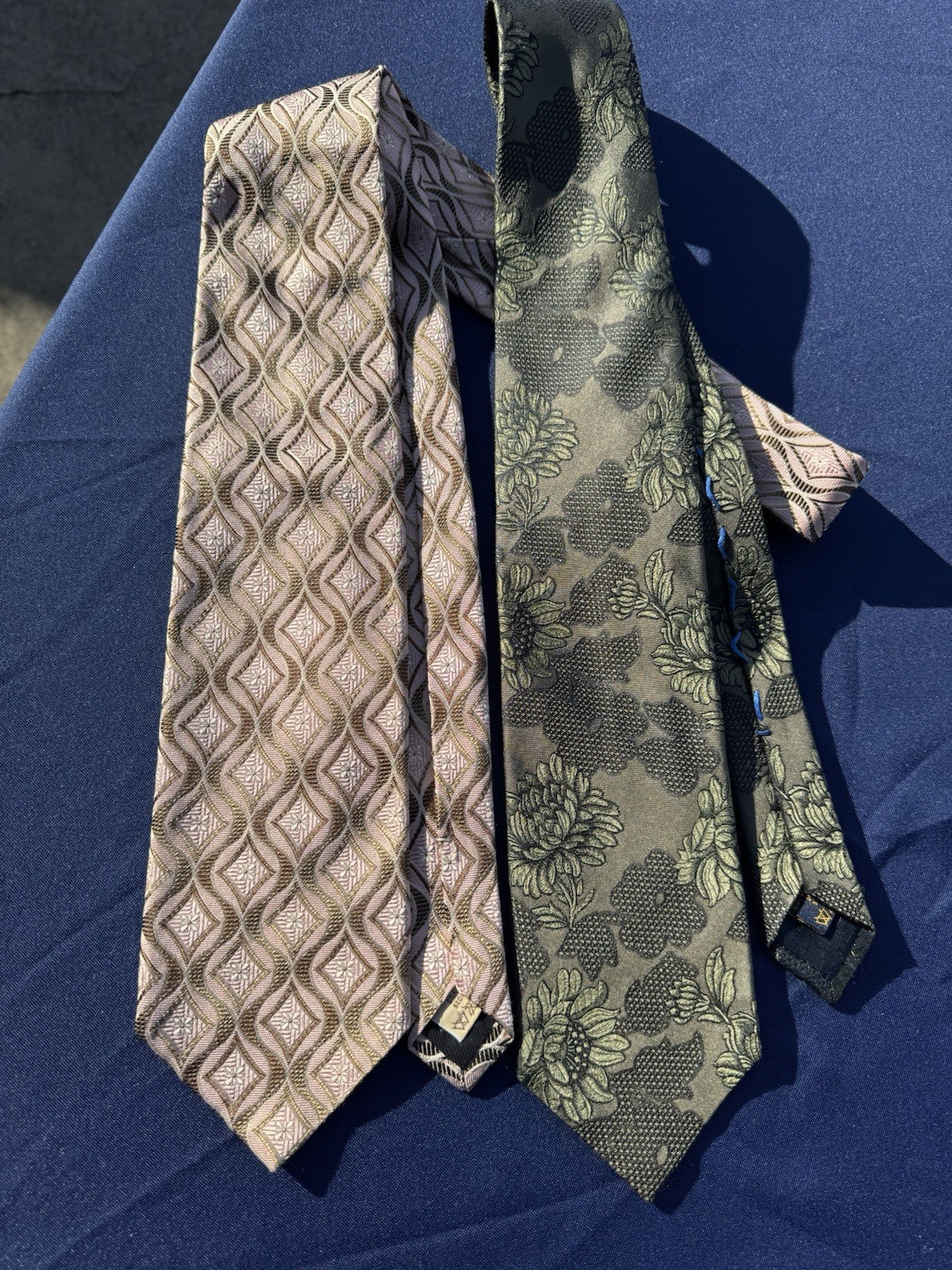 LOT of 2 VILLA BOLGHERI Men's Luxury Silk Ties Made in Italy