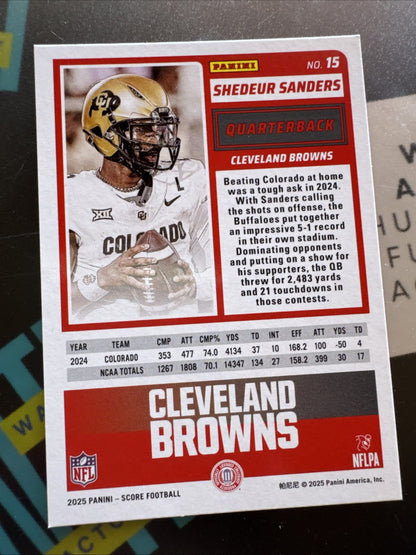 2025 Score - Rookies Shedeur Sanders #15 Pumpkin (RC)