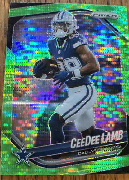2025 Panini Prizm - CeeDee Lamb #154 Neon Green Pulsar Prizm