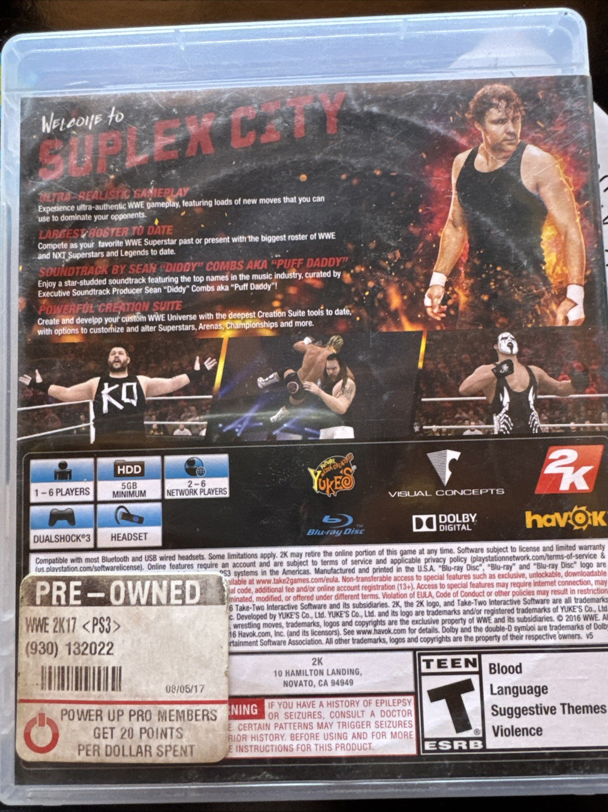 GOOD CONDITION WWE 2K17 2017 Sony PlayStation 3 PS3 Complete FAST SHIPPING
