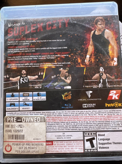 GOOD CONDITION WWE 2K17 2017 Sony PlayStation 3 PS3 Complete FAST SHIPPING