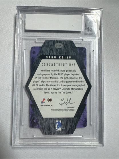 2000-2001 BAP ULTIMATE MEMORABILIA SILVER AUTOGRAPH SIGNATURE SAKU KOIVU #74/90
