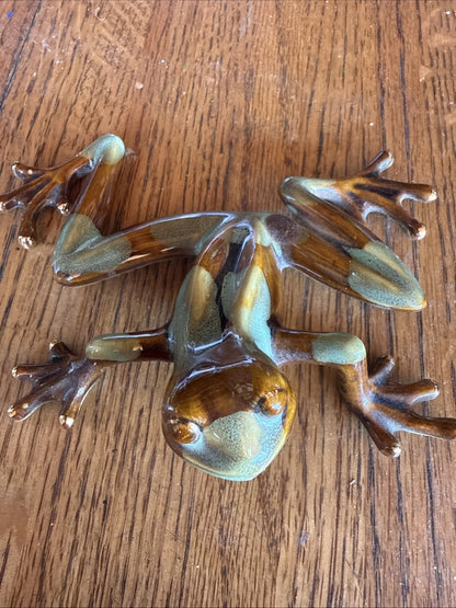 Golden Pond Collection By Green Tree, Ceramic Hand painted Tree Frog 5.25 x4”