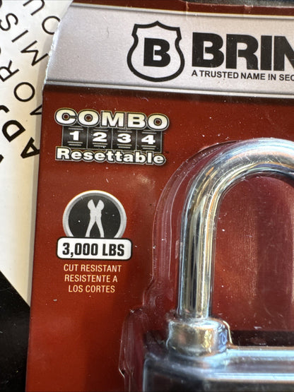 Brinks 40Mm Heavy Duty Zinc Die-Cast Resettable TSA Luggage Padlock