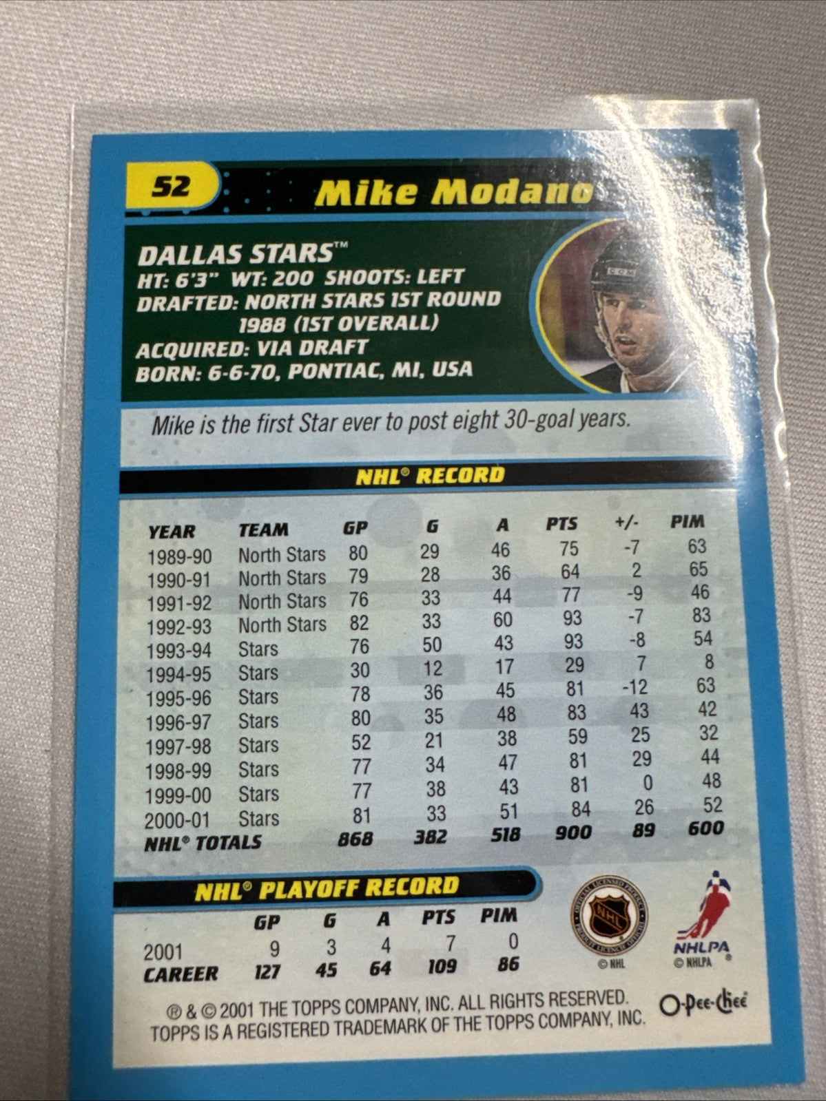 2001-02 O-Pee-Chee - Mike Modano #52