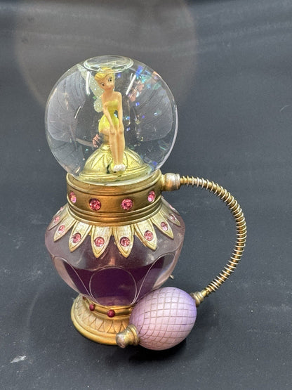 Authentic Original Disney Parks Tinker Bell Perfume Bottle Snow Globe Rare G.C.