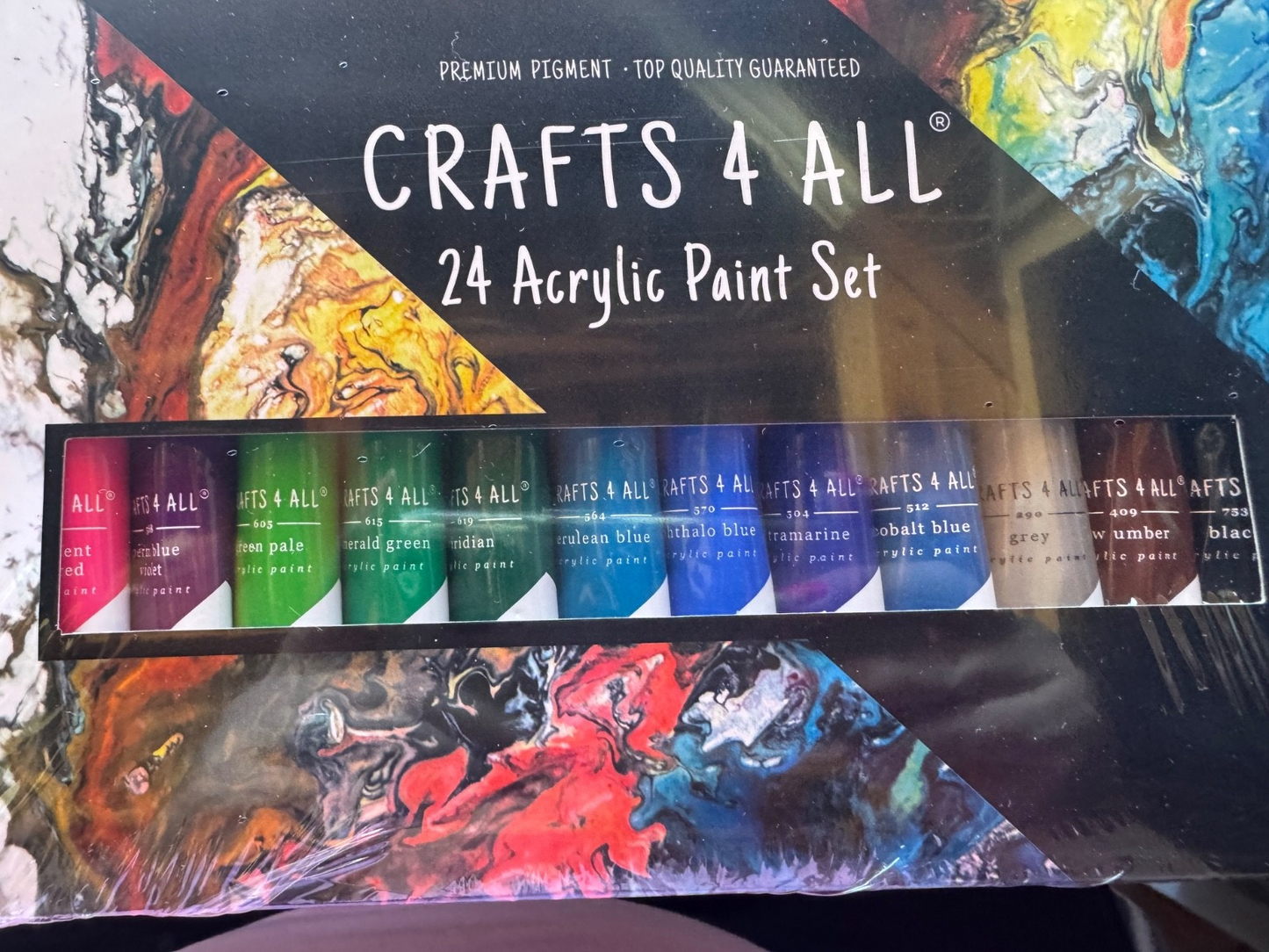 Crafts for All. 24 Acrylic Paint Set with 3 free brushes. Brand New!!! 
