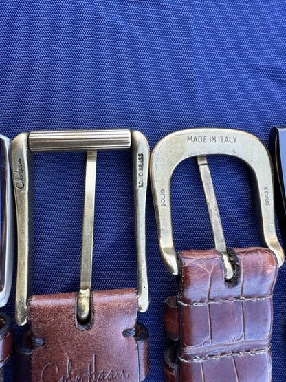 Men Designer Lot of 7 Mens Belts Remo Tulliani,Cole Hahn, Hugo Boss, Torino etc.
