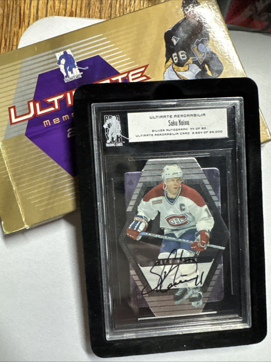 2000-2001 BAP ULTIMATE MEMORABILIA SILVER AUTOGRAPH SIGNATURE SAKU KOIVU #74/90