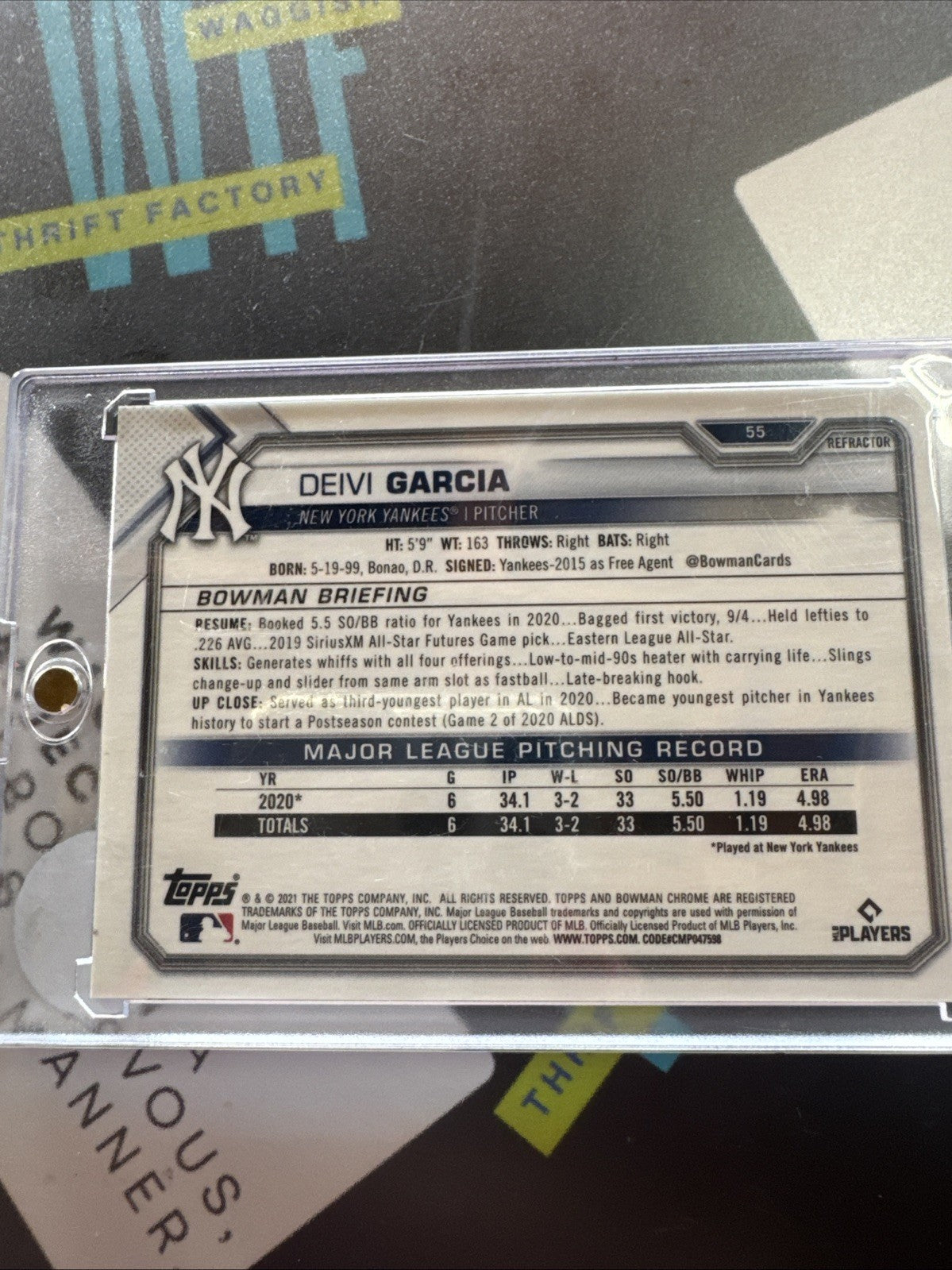 2021 Bowman Chrome - Deivi Garcia #55 Refractor /499 (RC)