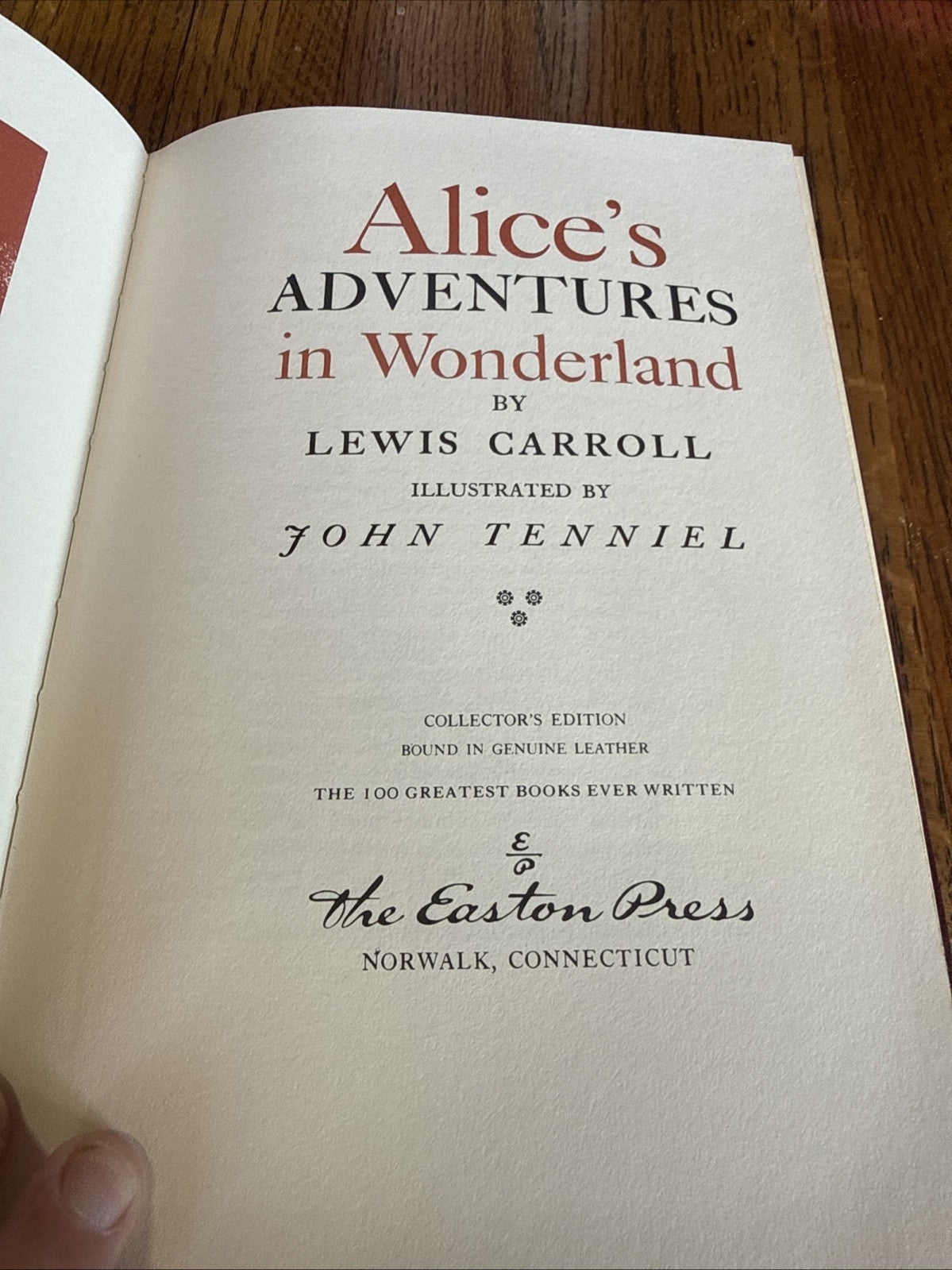 Easton Press ALICE IN WONDERLAND Collectors Deluxe Edition Leather LN