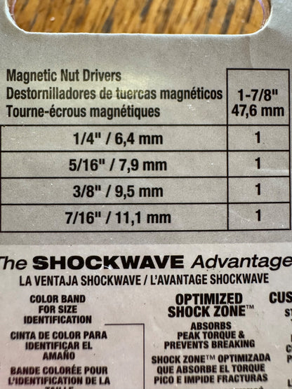 Milwaukee 49-66-4562 Shockwave 1-7/8-Inch Magnetic Nutdriver Set