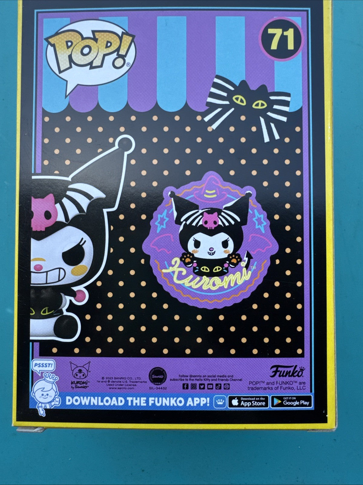 Funko Pop! Sanrio Kuromi Blacklight #71 Hot Topic Exclusive  KUROMI