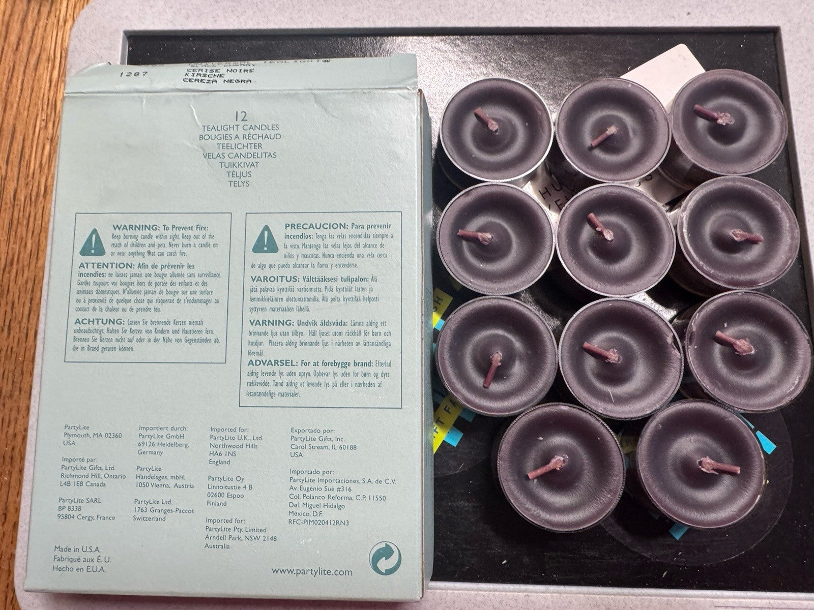 PartyLite Universal Tealight Black Cherry Scented Candles 11 Pack V0482